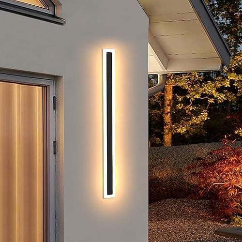 ABUDA Outdoor Wall Light, 100CM/40 Inch LED 39W Black IP65 Waterproof Modern LED Light, Warm White 3000K Outdoor Wall Light Porch Garden Bedroom Wall Light (100CM) on Amazon.ae - Price Tracker
