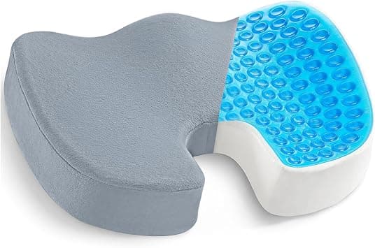 Gel Seat Cushion Massage Lumbar Support Pillow Anti Hemorrhoids Hip Push Up Yoga, Coccyx Orthopedic Seat Cushion, Comfort Tailbone Pillow, Foam Coccyx Cushion for Home Office Car Chair (Gray) على Amazon.ae - متتبع الأسعار