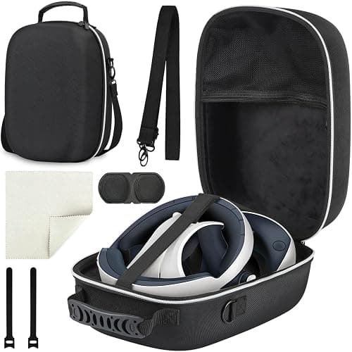 QYCHHJ PS VR2 Case Hard Carrying Case for PlayStation VR2 All-in-One VR Gaming Headset and Touch Controllers, Portable Travel Cover Storage Bag with Shoulder Strap & Lens Cloth for PS VR2 Accessories on Amazon.ae - Price Tracker