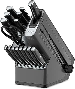 Ninja K32017 Foodi NeverDull Premium Knife System, 17 Piece Knife Block Set with Built-in Sharpener, German Stainless Steel Knives, Black on Amazon.ae - Price Tracker