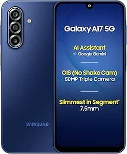 Samsung Galaxy A17 5G Blue (6 GB RAM / 128 GB Storage) Android Smartphone | With Charger | 6x OS Upgrades, Large Display, 50MP OIS Camera | Indian Version on Amazon.ae - Price Tracker