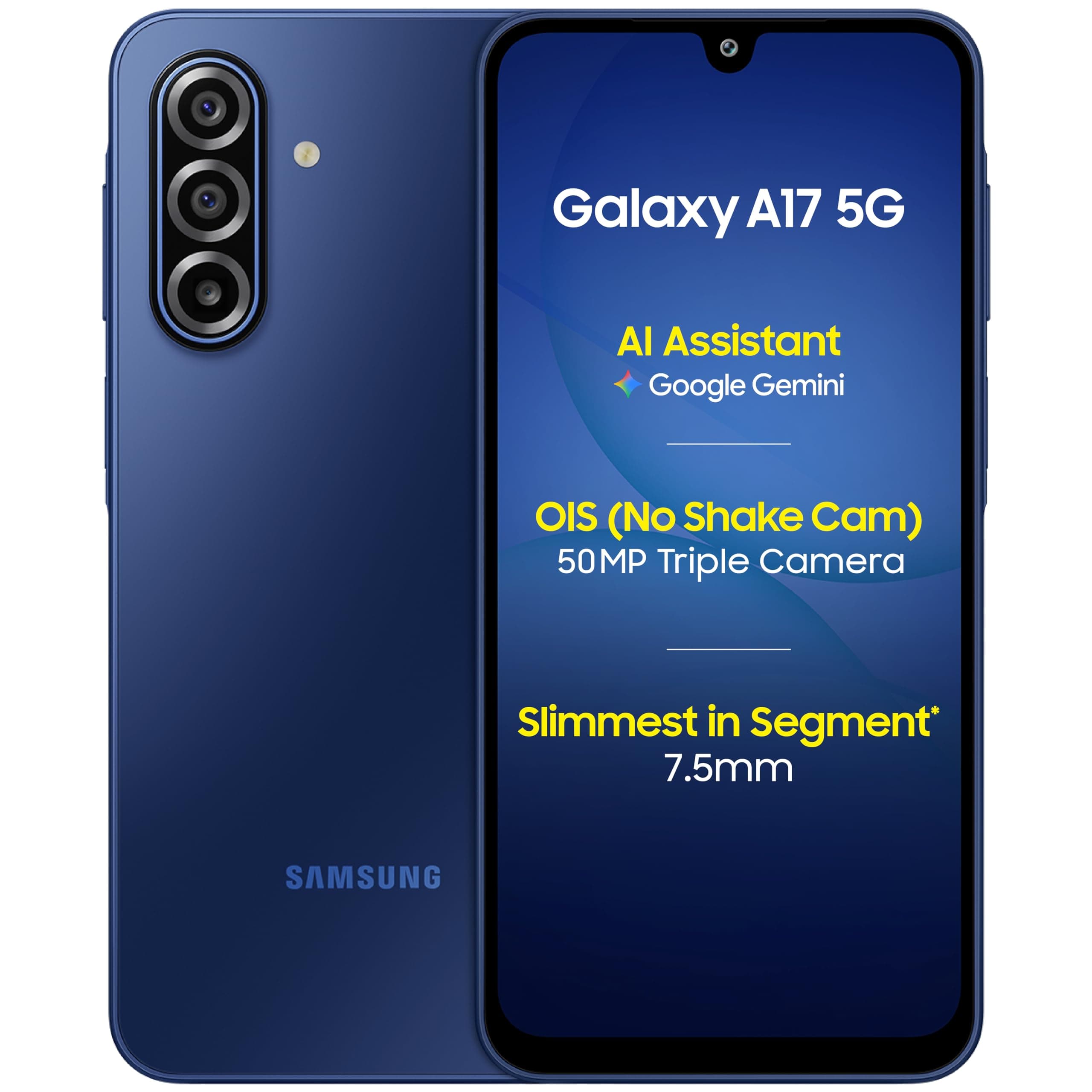 Samsung Galaxy A17 5G Blue (6 GB RAM / 128 GB Storage) Android Smartphone | With Charger | 6x OS Upgrades, Large Display, 50MP OIS Camera | Indian Version on Amazon.ae - Price Tracker