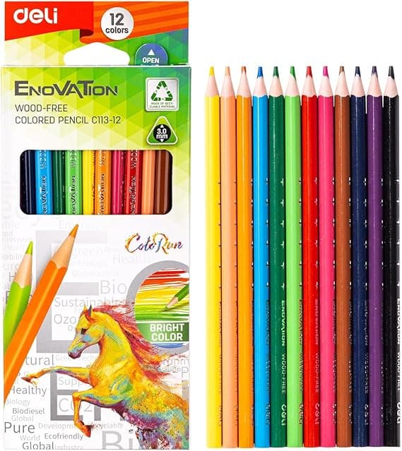 Deli Colored Pencil 12 Color Asst. EC113-12 on Amazon.ae - Price Tracker