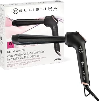 Bellissima Glam Waves Hair Curler - Conical Shape Curling Iron, With 5 Temperatures, Ceramic Coating Diamaond & Keratin, Constant Heat, Anti-scald Tip, Fast Heating - Best Deal Finder