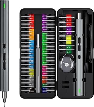NALACAL 58 In 1 Electric Screwdriver Set, Rechargeable Cordless Screwdriver Kit, Precision Repair Tool Kit with 50 Bits, Led Lights, Carrying Case, for Watches, Phones, Glasses, Precision Instruments on Amazon.ae - Price Tracker