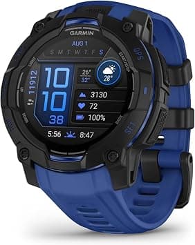 GARMIN Instinct® 3 – 45 mm, Black with Bolt Blue/Black Band | Bright 1.2" AMOLED Display Smartwatch with Upto 18 Days of Battery Life | Rugged Design with Built-in Flashlight, Smart Notifications on Amazon - Best Deal Finder