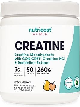Nutricost Creatine Monohydrate Powder for Women, Micronized, Peach Mango Flavor, 50 Servings - Vegetarian, Non-GMO, Gluten Free - Amazon.ae Price Tracker