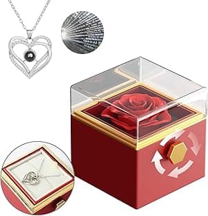 Birthday Gifts for Women, Eternal Rose with "I Love You" Necklace in 100 Languages, Eternal Rose Flowers Gift for Mum, Wife, Girlfriend, Best Friend on Mother's Day, Valentine's Day, Anniversary - Amazon.ae Price Tracker