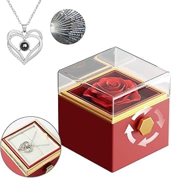 Birthday Gifts for Women, Eternal Rose with "I Love You" Necklace in 100 Languages, Eternal Rose Flowers Gift for Mum, Wife, Girlfriend, Best Friend on Mother's Day, Valentine's Day, Anniversary - Amazon.ae Price Tracker