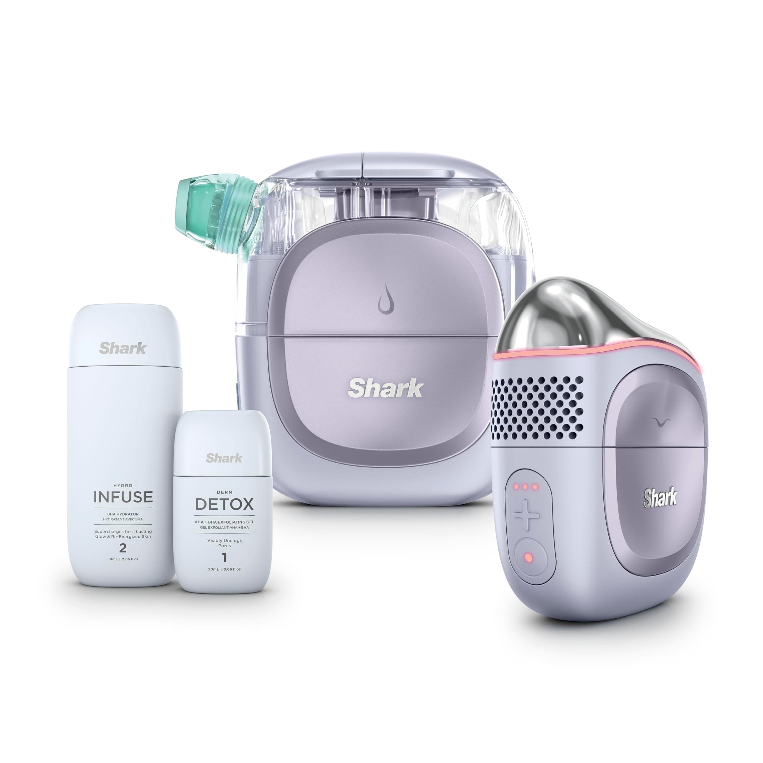 Shark FacialPro Glow at-Home Hydro-Powered Facial System with DePuffi Hot & Cold Therapy – Professional Spa Skincare Device for Pore Cleansing, Hydration, & Radiant Glow, Lilac, FH320PL on Amazon.ae - Price Tracker