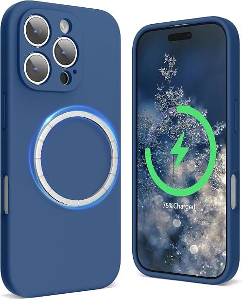 SURPHY Magnetic Silicone for iPhone 16 Pro Case, Compatible with MagSafe, Camera Protective and Soft Microfiber Lining Shockproof Phone Case Cover 6.3 inch 2024, Blue Jay على Amazon.ae - متتبع الأسعار