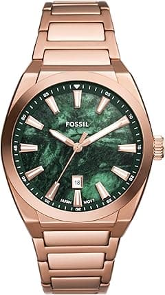 Fossil Men's Everett Quartz Stainless Steel Three-Hand Watch - Amazon.ae Price Tracker