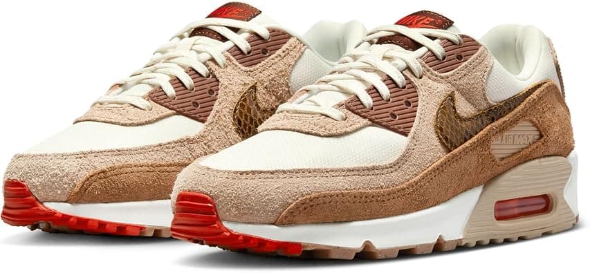 Nike Women's WMNS Air Max 90 Low-Top Sneakers, Multicolor Stardust/Taupe Gre-silt Red-White على Amazon.ae - متتبع الأسعار