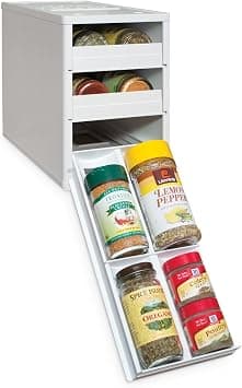 YouCopia SpiceStack Adjustable Spice Rack Organizer, Pull-Down 12-Bottle Seasonings and Spices Holder for Kitchen Cabinet and Pantry Organization, White on Amazon.ae - Price Tracker