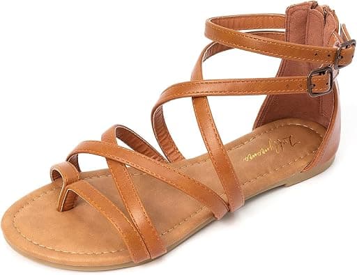 FUNKYMONKEY Women's Gladiator Strap Sandals Flat Fisherman Thong Cross Strappy Sandals on Amazon.ae - Price Tracker