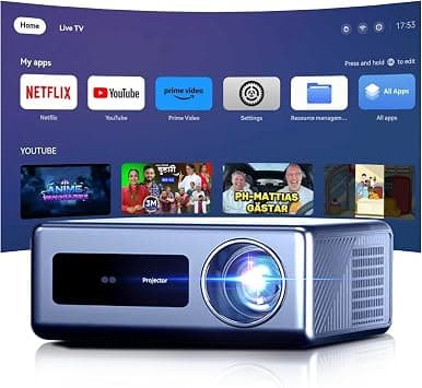 Projector Live TV[Officially licensed Netflix & Dolby Audio] 4K Projector with WiFi 6 and Bluetooth, AI Auto Focus & Keystone, 2 * 10W Dolby Audio,4-level brightness MAX 2000ANSI GINCSRI H2 على Amazon.ae - متتبع الأسعار