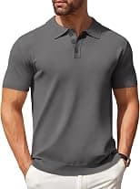 COOFANDY Mens Knit Polo Shirts Casual Short Sleeve Button Polo Shirt Classic Golf Shirts - Best Deal Finder