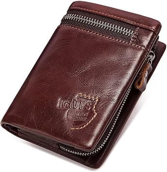 OVERS KAVI'S Bi-Fold Leather Wallet,Men's Genuine Leather with RFID Blocking Cardholder Wallet,Money Bag for Men (COFFEE) on Amazon.ae - Price Tracker