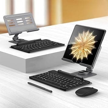 Gruattreay Wireless Keyboard with Bracket Compatible with Honor Magic V3 Phone, with 360 Rotating Folding Stand, Bluetooth Keyboard and Mouse, with Capacitive Pen for Magic V3 (Gray) على Amazon.ae - متتبع الأسعار