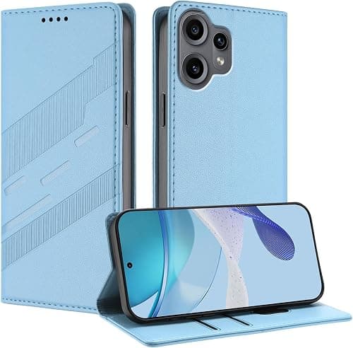 Leather Magnetic Folio Case for Nothing CMF Phone 2 Pro, Premium PU/TPU Leather Shockproof Wallet Cover, with Kickstand & Card Slot. Light Blue on Amazon.ae - Price Tracker