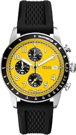 Fossil Men's Sport Tourer Quartz Stainless Steel Chronograph Watch, Color: Black Silicone (Model: FS6044) - دليلك لأفضل العروض