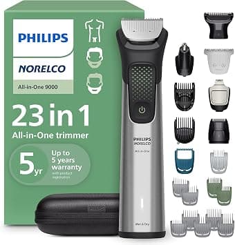 Norelco Philips All-in-One 9000 Series 23-Piece Trimmer - Electric Shaver and Clipper for Face, Beard, Head and Body, Self-Sharpening Full Metal Blade, 29 Length Settings (0.5-16mm), MG9575/49 on Amazon.ae - Price Tracker
