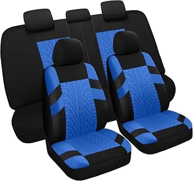 Pariitadin Car Seat Covers Full Set, Washable and Breathable Premium Cloth Automotive Vehicle Seat Cover for Car Interior, Universal Fit for Most Cars, Sedan, Truck, SUV(Black/Blue) on Amazon.ae - Price Tracker