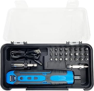 Cordless Electric Screwdriver Set with 5 adjustable torque, Rechargeable على Amazon.ae - متتبع الأسعار