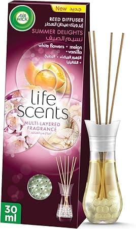 Air Wick Life Scents Reed Diffuser, Summer Delights Scent (White Flowers, Melon & Vanilla), 30ml on Amazon.ae - Price Tracker