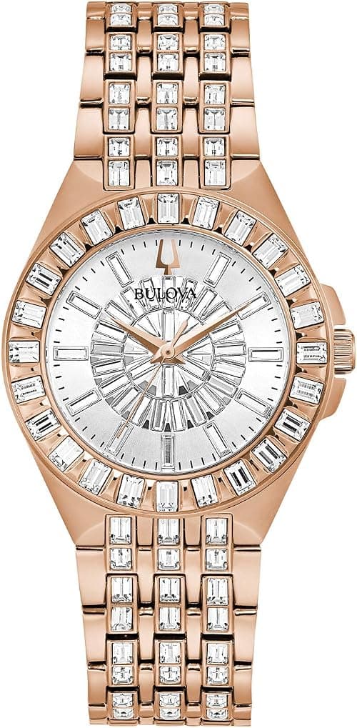 Bulova Ladies Quartz Phantom Rose Gold-Tone Stainless Steel Bracelet, Rose Gold, Phantom Quartz Rose Gold-Tone Stainless Steel Two-Tone Stainless Steel Bracelet Crystal on Amazon.ae - Price Tracker