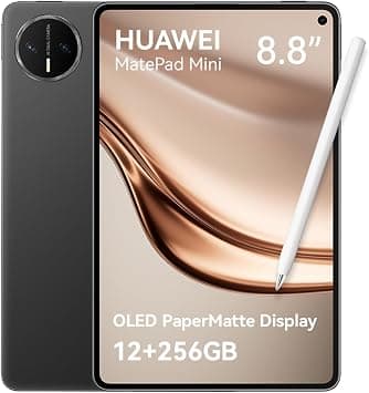 HUAWEI MatePad Mini Tablet, 8.8" Flexible OLED PaperMatte Display, 1800 nits peak brightness, 255g, 5.1mm thin, 12+256 GB, 6400 mAh battery, 66W SuperCharge, 32 MP Front Camera, 2026 (Black)+FOC on Amazon.ae - Price Tracker