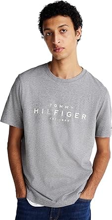 Tommy Hilfiger mens Short Sleeve Cotton Graphic T-shirts With Printed Logo, Also Available in Big & Tall Short Sleeve Cotton Graphic T-shirts With Printed Logo, Also Available in Big & Tall on Amazon.ae - Price Tracker
