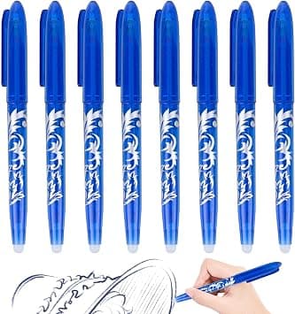 Oshima 8Pcs Erasable Pens Ballpoint Pen Rollerball Colored Blue 0.5 Mm For School Supplies Office Students on Amazon.sa - Price Tracker