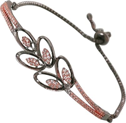 Touchstone Indian Bollywood Enchanting sleek Bracelet Hand Crafted Rhinestone Crystal in Gold or Silver Tone for Women. - Best Deal Finder
