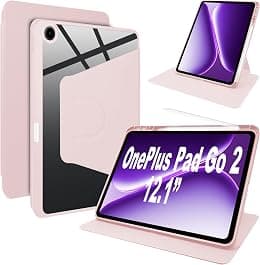 Lemxiee PU Leather Cover for OnePlus Pad Go 2 12.1" Case with Swivel stand & Pen slot position,PU leather + Transparent Acrylic - Best Deal Finder