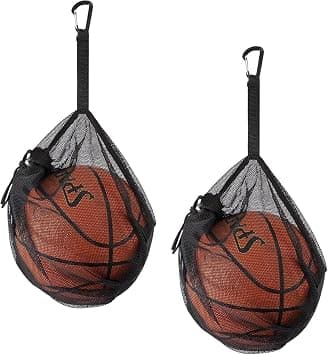 Yelajoy Single Ball Mesh Shoulder Bag - Clip Buckle & Zipper Pocket, Lightweight for Basketball, Soccer, Volleyball, Rugby | 2-Pack Sports Ball Storage Bag على Amazon.ae - متتبع الأسعار