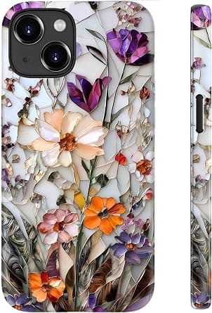 ESDOT for iPhone 15 Plus Case Cute,Preppy Floral Design,Dual Layer Hard PC + Silicone Protective Cover,Wireless Charging,Aesthetic Glossy Y2K Phone Cases for Women Girls, Marble Pressed Flowers على Amazon.ae - متتبع الأسعار