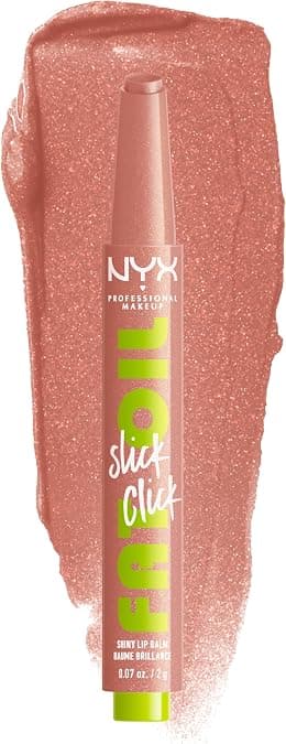 NYX PROFESSIONAL MAKEUP Fat Oil Slick Click, Lightweight, Buildable Pigmented Vegan Lip Balm - Group Chat (Nude) - Best Deal Finder
