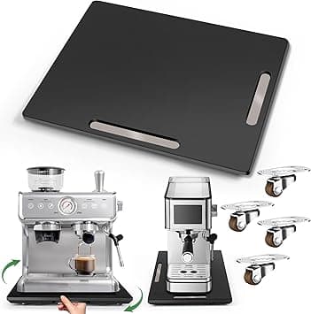 Joy&Grace Appliance Slider for Kitchen Appliances 360° Rolling Sliding Tray for Coffee Maker Countertop, Bamboo Coffee Pot Slider Rolling Tray with Universal Rollers (Black, Large 16"x13") on Amazon.ae - Price Tracker