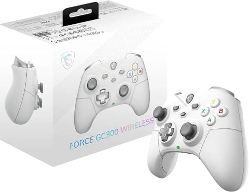 MSI Force GC300 Wireless White PC Gamepad Controller - 2.4 GHz, Bluetooth, USB Type-C to A - Wired/Wireless, 600 mAh Li-ion Battery (20 H), Replaceable D-pad Covers, Two Vibration Motors على Amazon.ae - متتبع الأسعار