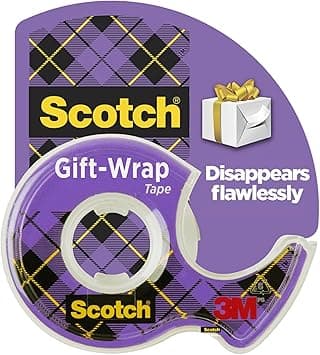 Scotch Giftwrap Tape on a Dispenser 3/4 x 650 in (19mm x 16.5m), 1 roll/dispenser | Clear Tape | Satin-Finish | To Use on Gift Wrapping Paper| Smooth| Scotch Tape | Tape Dispenser - Amazon.ae Price Tracker