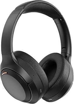 Hybrid Active Noise Cancelling Headphones, Bluetooth 5.4 Headset, Wireless Headphones, ANC Button, 60H Playtime, 35dB Noise Reduce, Hi-Fi Audio Sound, CVC 8.0 Mic, USB-C Charge, Protein Skin Ear Cups - متتبع أسعار Amazon.sa