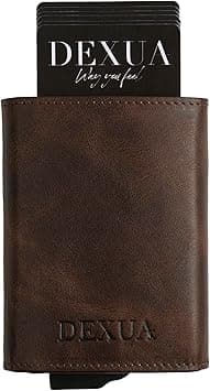 Istanbul RFID-Protected Minimalist Credit Card Holder: Slim, Unisex, Pop-Up Aluminium Card Case, Alcantare Coin & Cash Slot Leather Wallet for Men & Women, Chocolate Brown, Mens Wallet – Geniune on Amazon.ae - Price Tracker