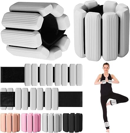 2 Pack Adjustable Pilates Wrist & Ankle Weights for Women/Men (0.5kg Each), Silicone Fitness Bangles for Walking, Yoga,Dance, Barre & Gym, Fitness Accessories on Amazon.ae - Price Tracker