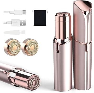 Facial Hair Remover for Women, Rechargeable Women's Facial Shaver, Painless Lady Shavers for Women for Face Hair, Upper Lips, Peach Fuzz, Bikini Body with 2 x Replacement Heads (Pink) on Amazon.ae - Price Tracker