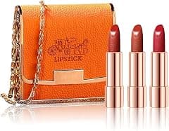 Matte Lipstick Set with Orange Chain Bag, 3 Colors Velvet Lipsticks – Waterproof, Non-Stick, Long-Lasting Retractable Lipstick Set (3.5g x 3 Pcs) - Amazon.ae Price Tracker