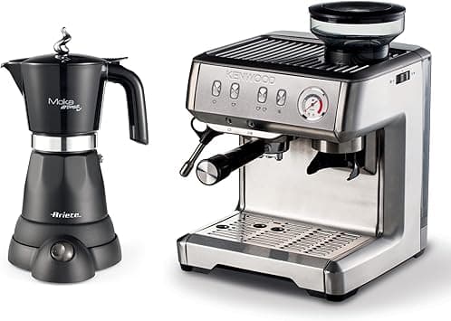 Ariete Espresso Coffee Machine 1600W with Built-in Coffee Grinder and Steamer + 6 Cups Electric Moka Pot Coffee Maker, 480W Moka Aroma, Perfect For Home And Office - Art1313+Art1368 on Amazon.ae - Price Tracker