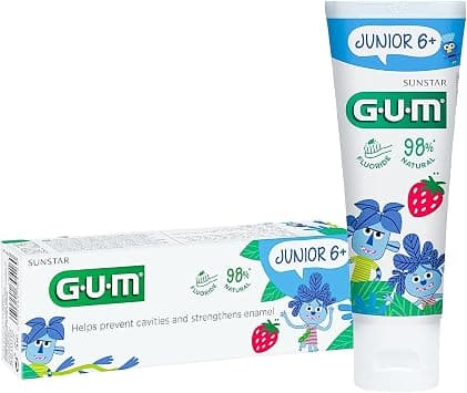 Gum Junior Kids Toothpaste - 6+ Years - Tutti Frutti Flavour - Natural - SLS, Paraben Free - With Fluoride - Prevents Cavities - Strengthens Enamel - Maximum Caries Protection- 50ML - Best Deal Finder