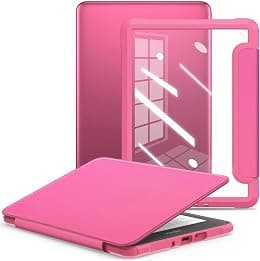 Case for Kindle Paperwhite 12th Gen 2024 7" & Kindle Colorsoft Signature Edition – Slim Durable PU Leather Cover with Clear Back, Auto Sleep Wake Function, Lightweight Protective Sleeve in Raspberry - Best Deal Finder