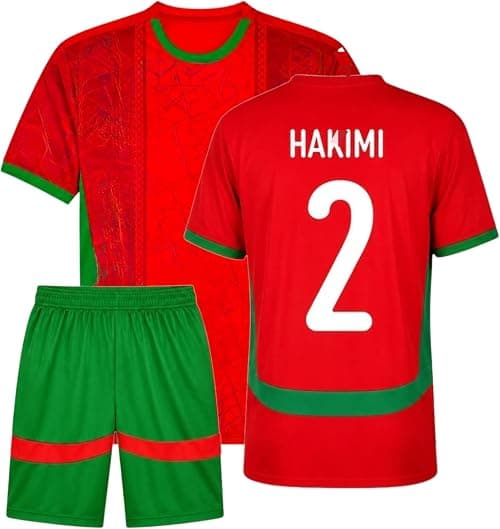 Morroc,o Inspired HAKIMII #2 Style Football Jersey, Fans Replica Jersey Kit Soccer Training Set Kids & Youth Size. on Amazon.ae - Price Tracker